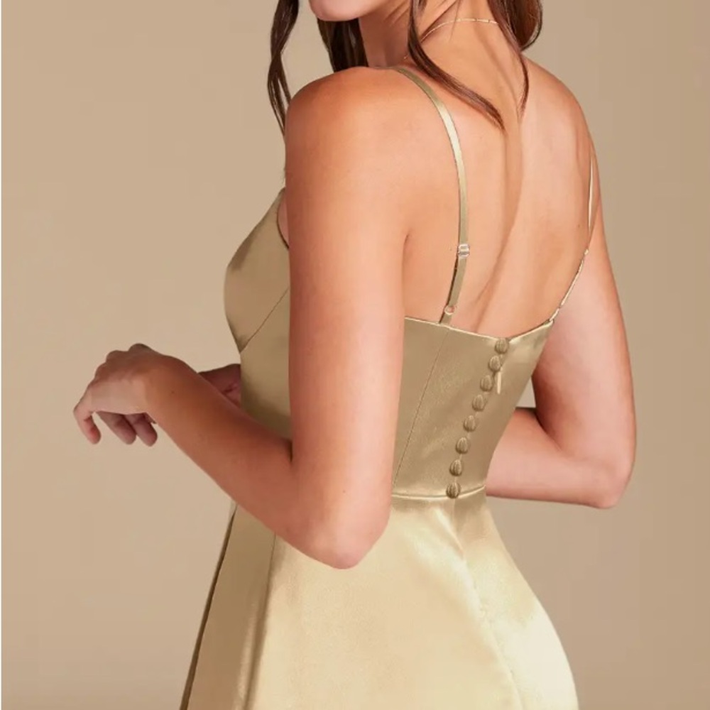 Elegant Gold Satin Dress